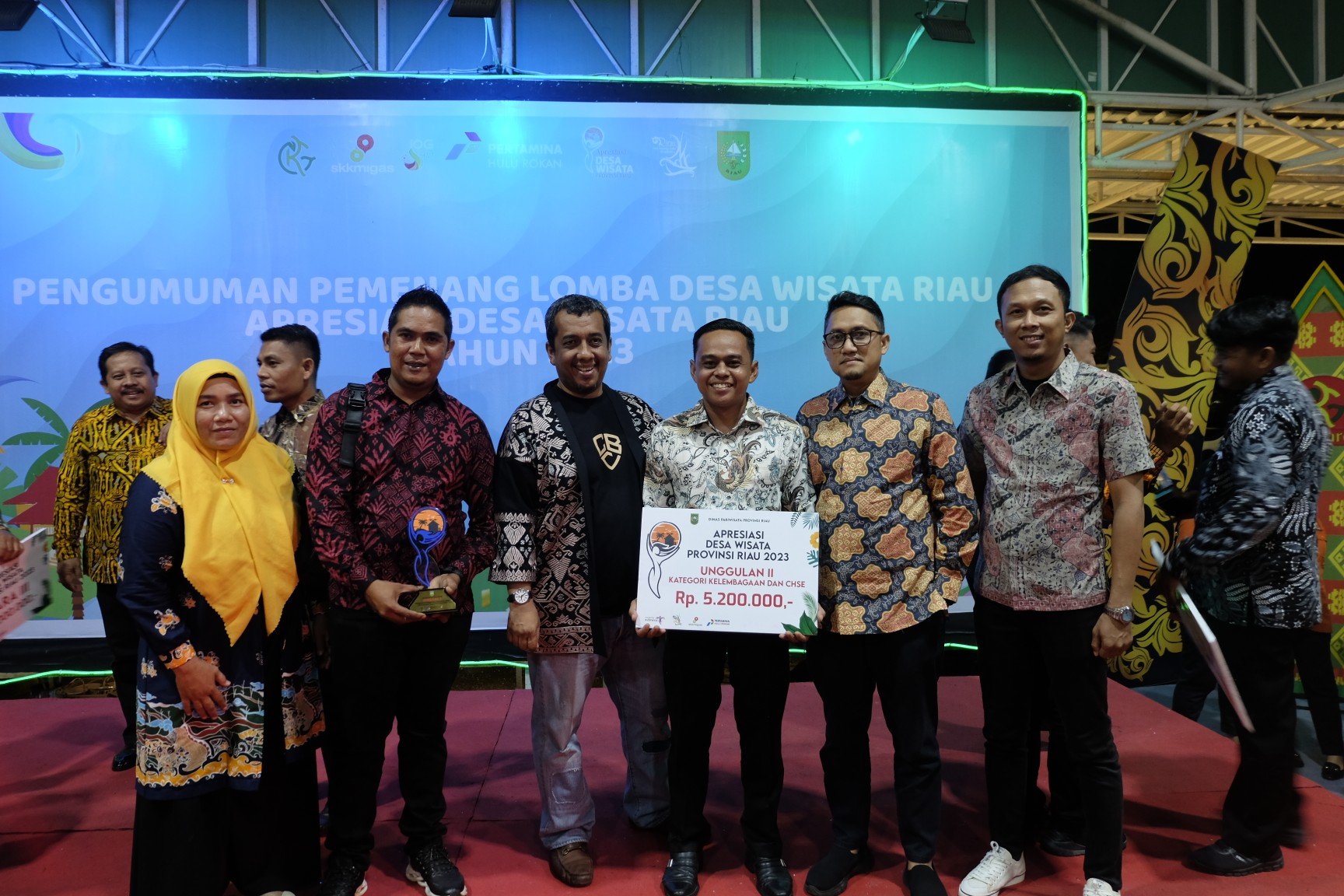 Desa Wisata Sungai Luar Kabupaten Indragiri Hilir meraih unggulan II pada ajang Apresiasi Desa Wisata Riau 2023